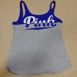 Victoria's Secret PINK Purple Heather Gray Scoop Neck Low Back Tank - XS